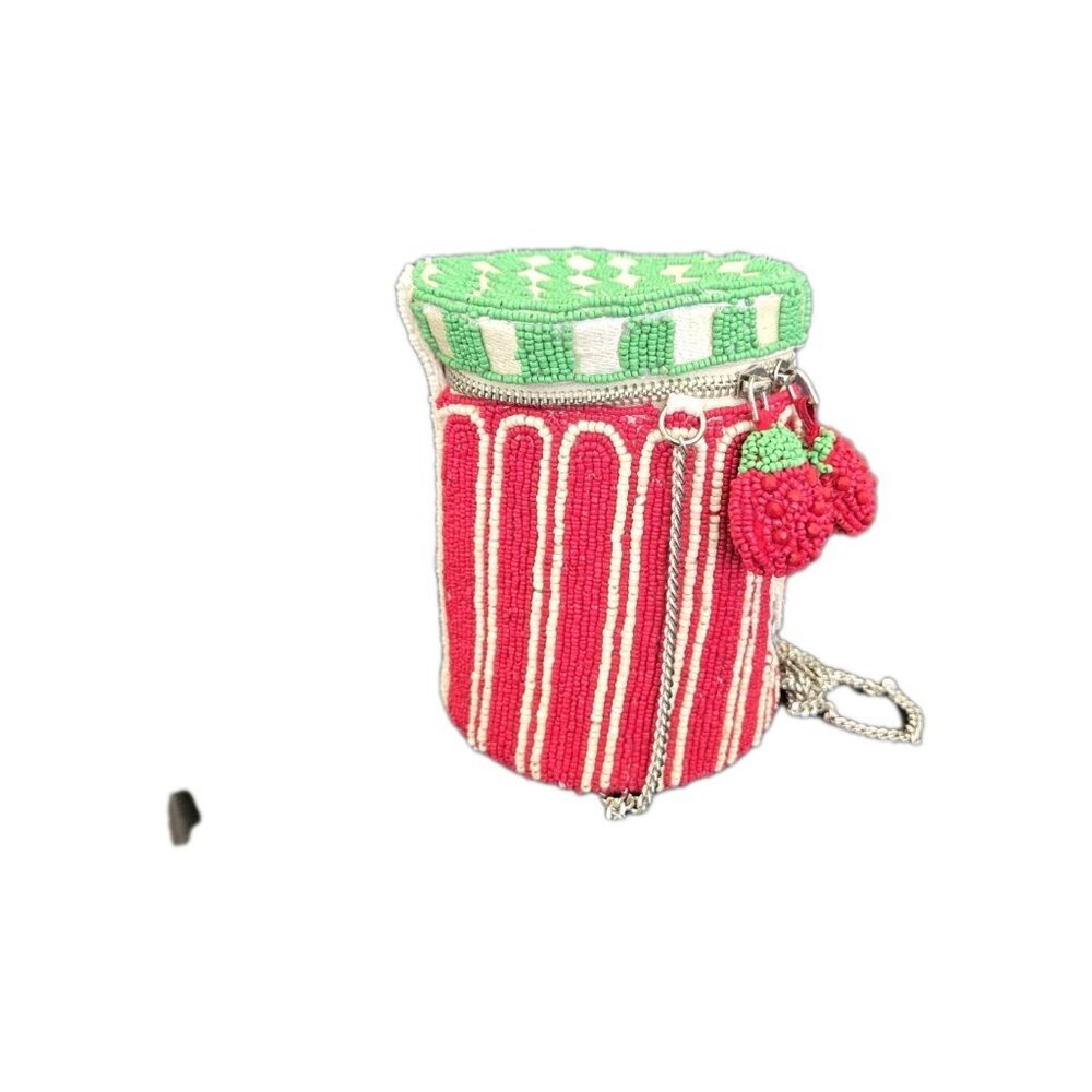 New Funky Homemade Raspberry Jam Beaded Bag Purse Clutch Viral TikTok India Gift - Picture 3 of 4